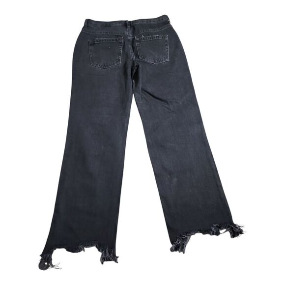We The Free Maggie Mid Rise Washed Black Distressed Jeans Sz 26 Streetware Wide - Picture 8 of 9